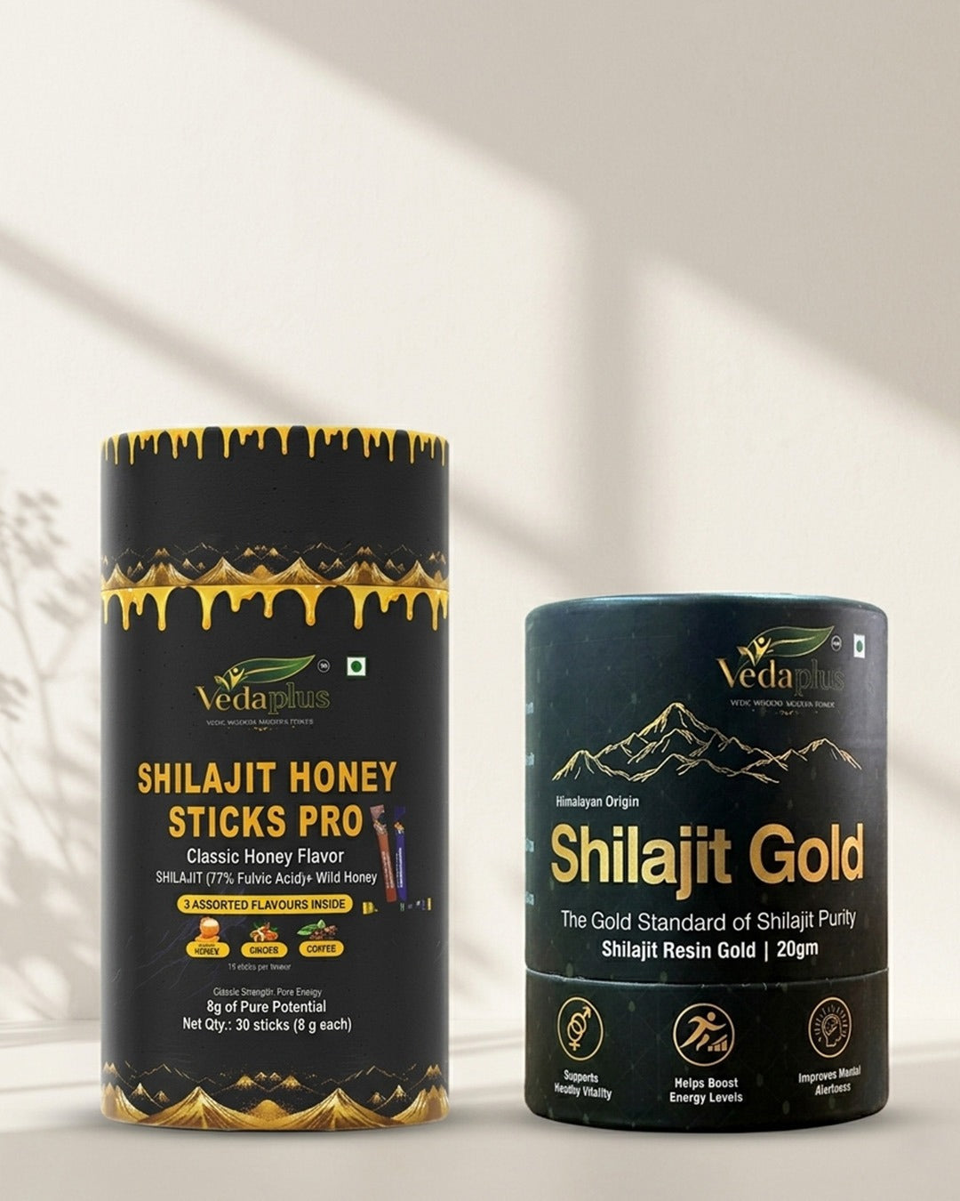 Honey Sticks Pro & Shilajit Resin Gold