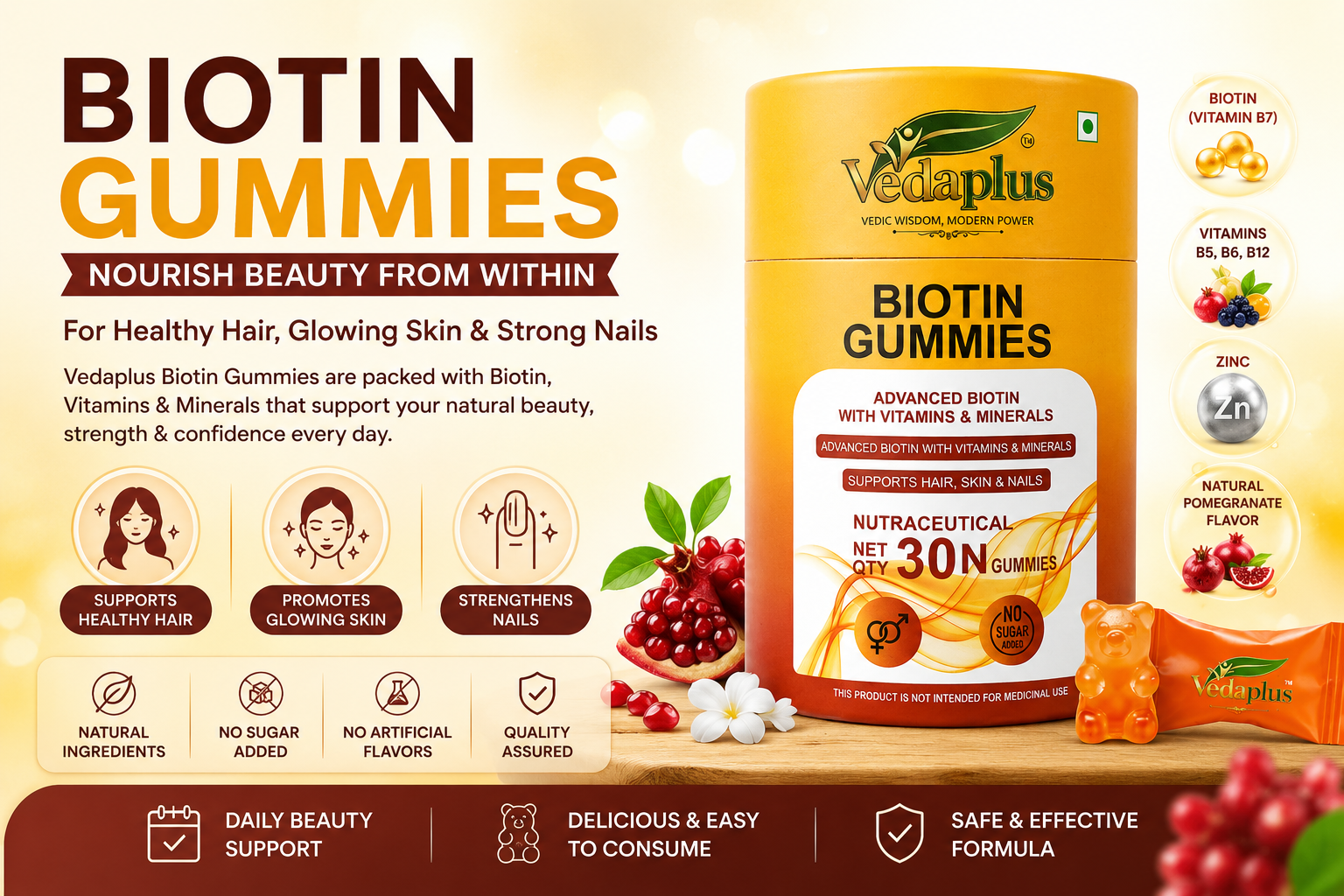 Biotin Gummies for Hair, Skin &amp; Nails: Your Daily Beauty Wellness Companion
