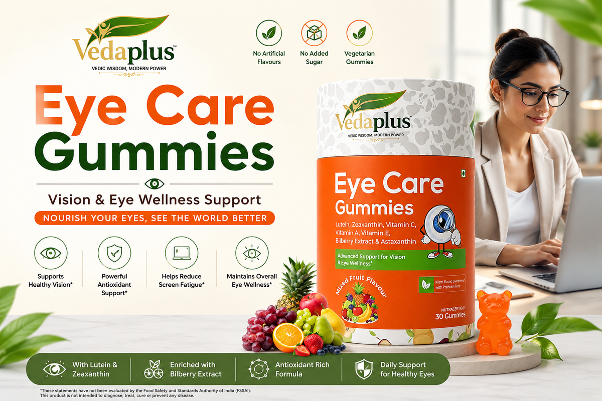 Vedaplus Eye Care Gummies | Vision & Eye Wellness Support for Corporate Professionals