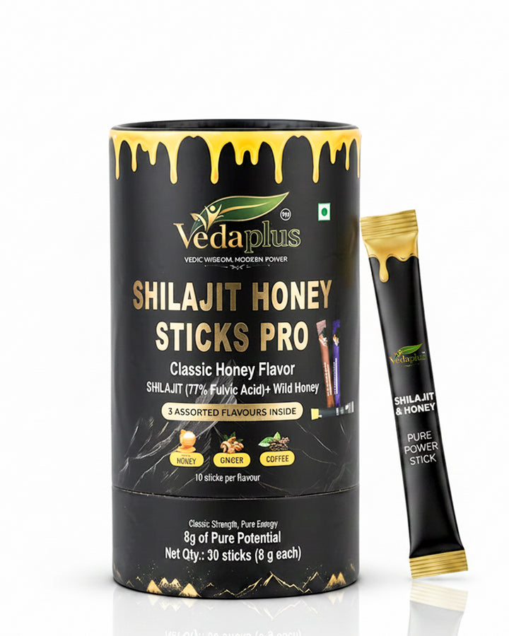 Vedaplus Honey Sticks Pro | Shilajit & Wild Honey Energy Sticks